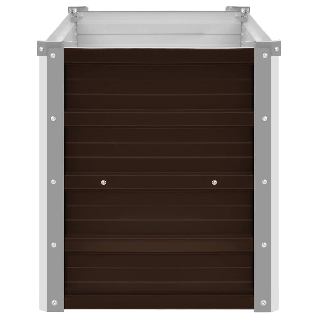 Letto Rialzato Giardino Marrone 100x40x45 cm in Acciaio Zincato
