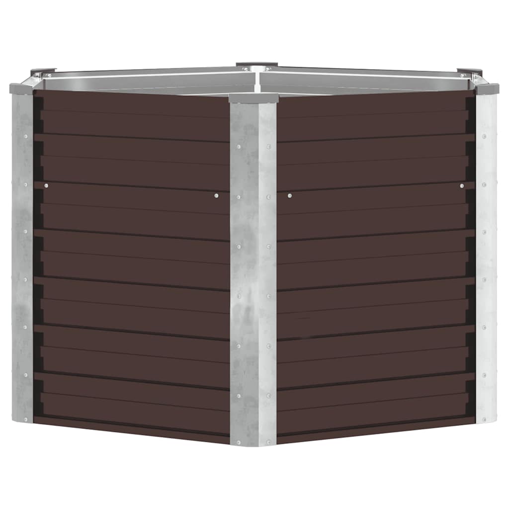 Letto Rialzato Giardino Marrone 129x129x77cm in Acciaio Zincato - homemem39