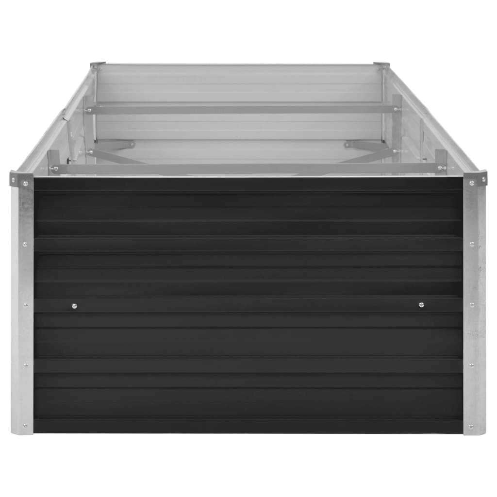 Letto Rialzato Giardino Antracite 240x80x45 cm Acciaio Zincato