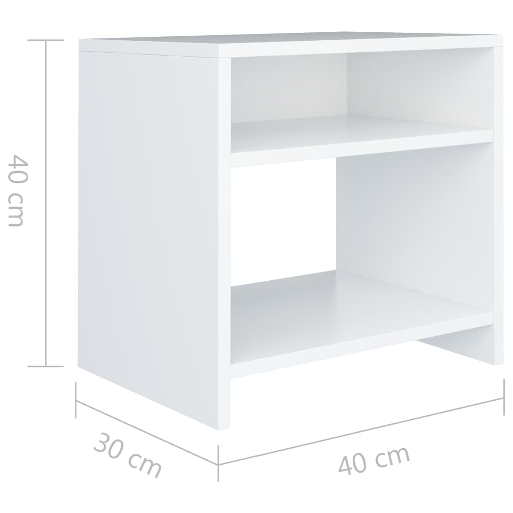 Comodini Bianchi 2 pz 40x30x40 cm Legno Ingegnerizzato - homemem39