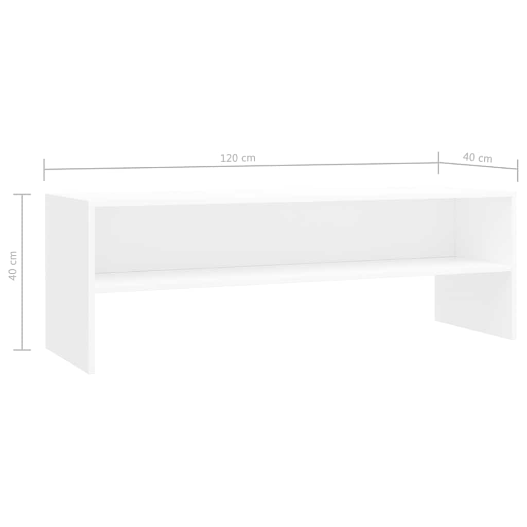 Mobile Porta TV Bianco 120x40x40 cm in Legno Multistrato | homemem39