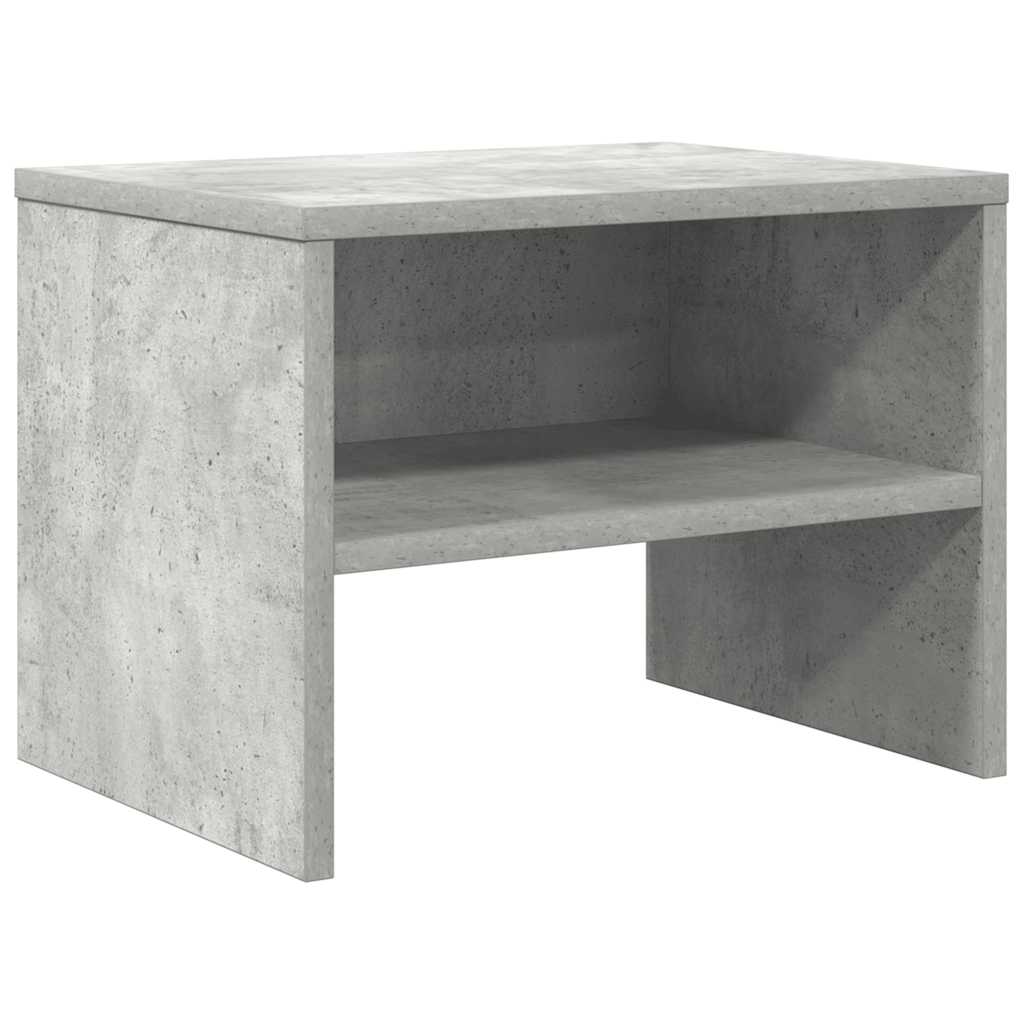 Comodino Grigio Cemento 40x30x30 cm in Legno Multistrato