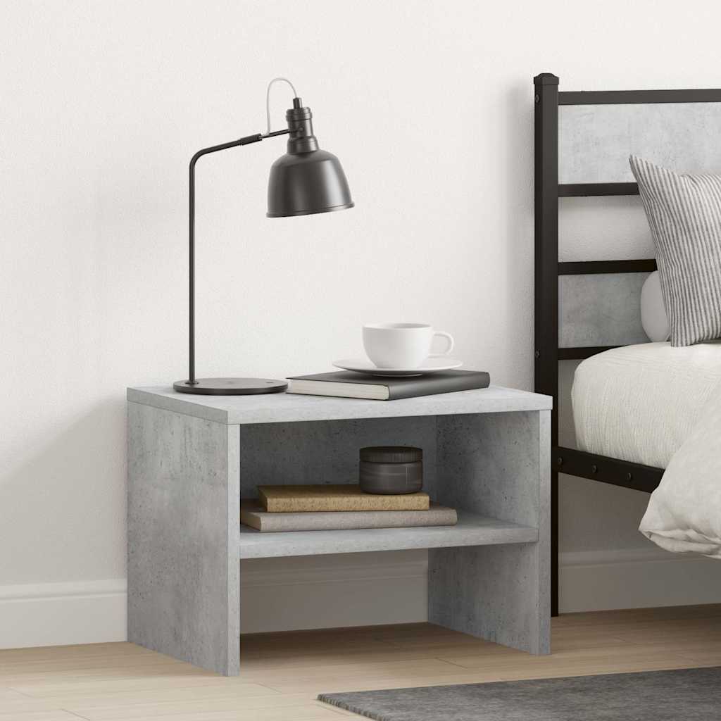 Comodino Grigio Cemento 40x30x30 cm in Legno Multistrato