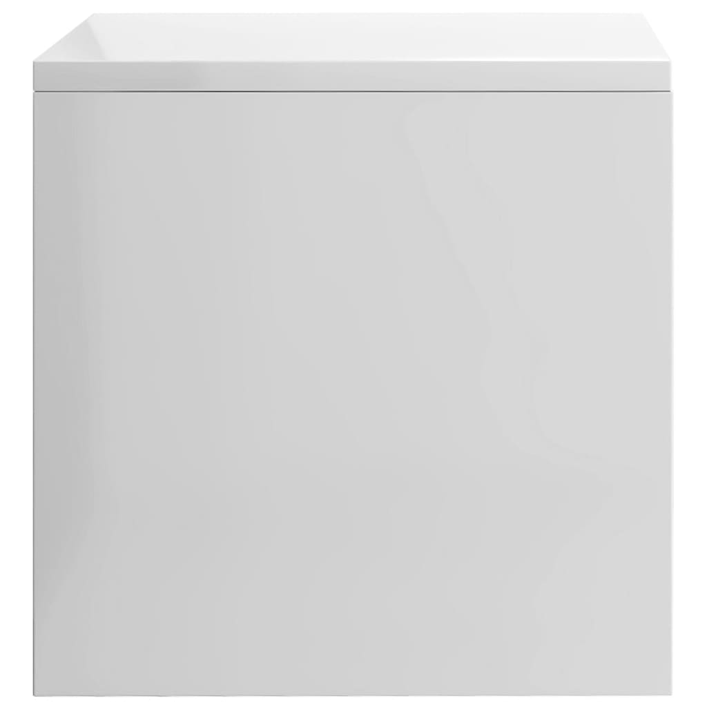 Comodini 2 pz Bianco Lucido 40x30x30 cm in Legno Multistrato