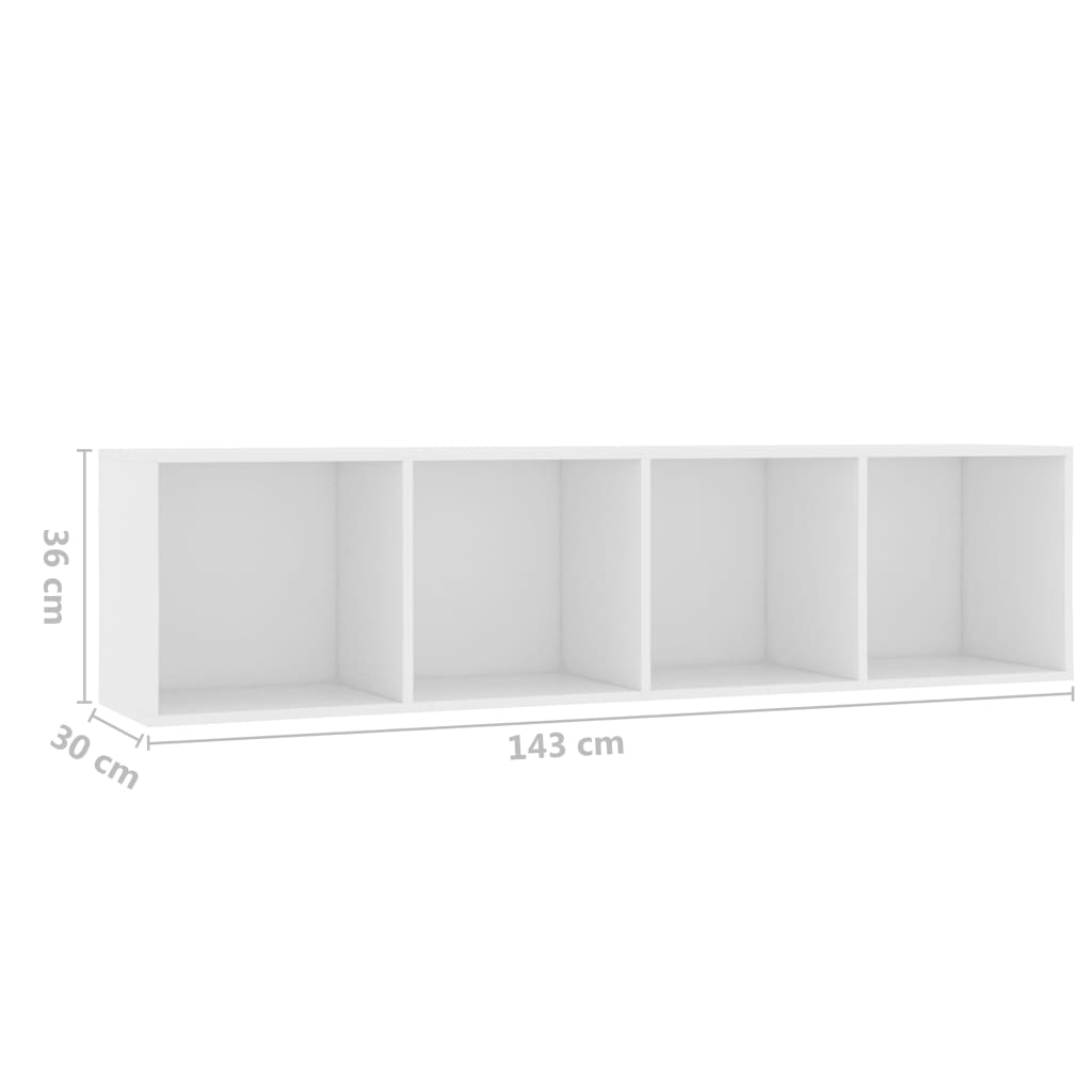Libreria/Mobile TV Bianco 143x30x36 cm | homemem39