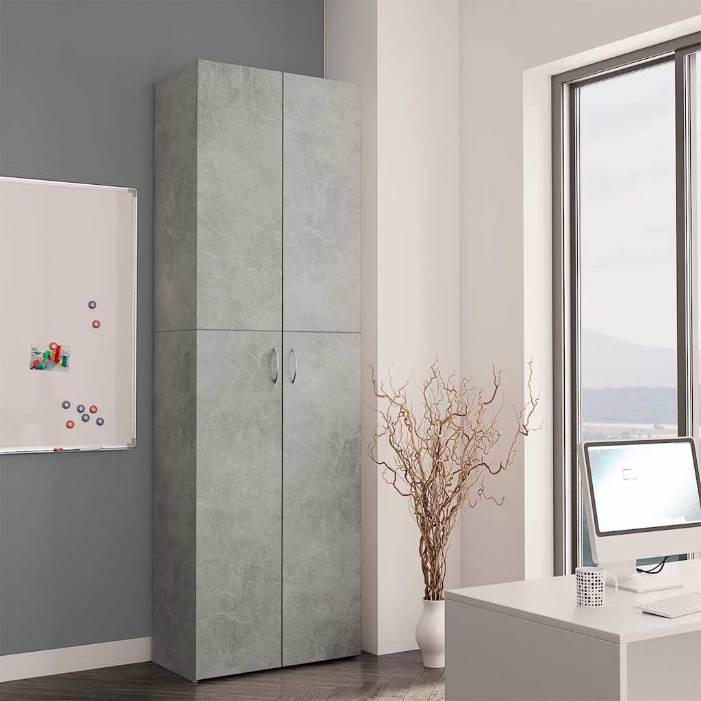 Armadio da Ufficio Grigio Cemento 60x32x190cm Legno Multistrato - homemem39