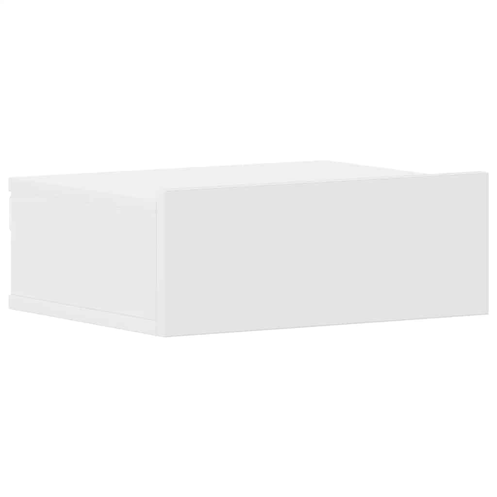 Comodino Pensile Bianco 40x30x15 cm in Legno Multistrato