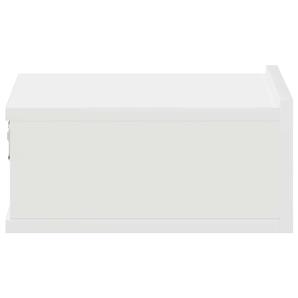Comodino Pensile Bianco 40x30x15 cm in Legno Multistrato