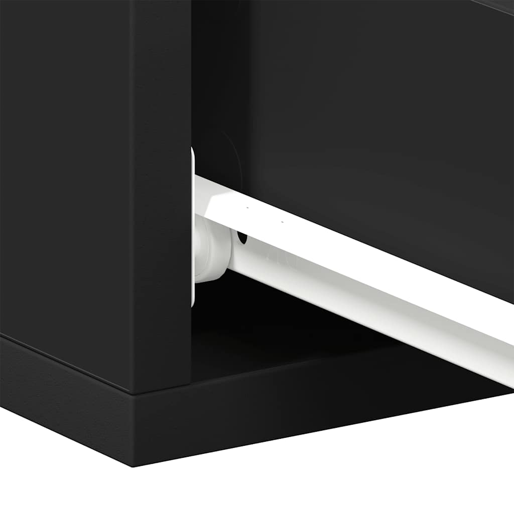 Comodino Pensile Nero 40x30x15 cm in Legno Multistrato