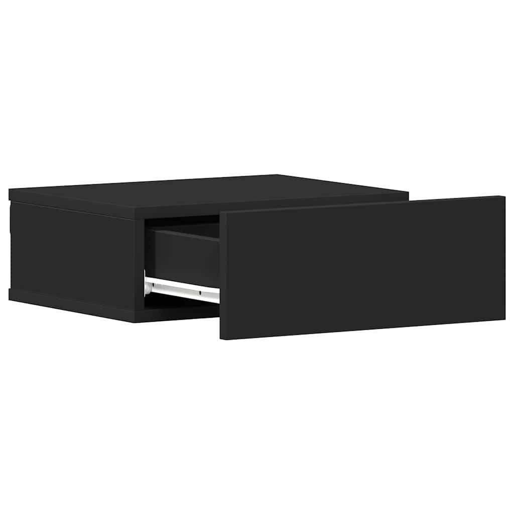 Comodini Pensili 2pz Neri 40x30x15 cm in Legno Multistrato - homemem39