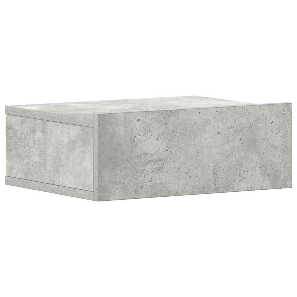 Cement Gray Hanging Bedside Table 40x30x15cm in Plywood
