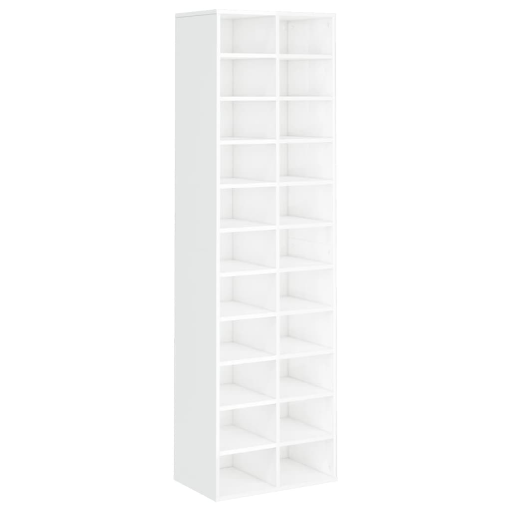 Scarpiera Bianco Lucido 54x34x183 cm in Truciolato - homemem39