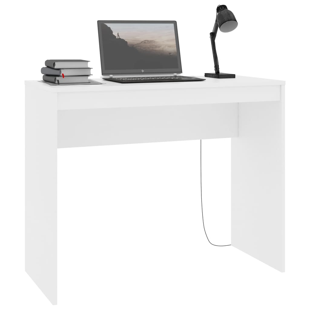 Scrivania Bianca 90x40x72 cm in Legno Multistrato - homemem39