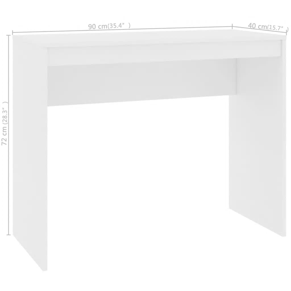 Scrivania Bianca 90x40x72 cm in Legno Multistrato - homemem39