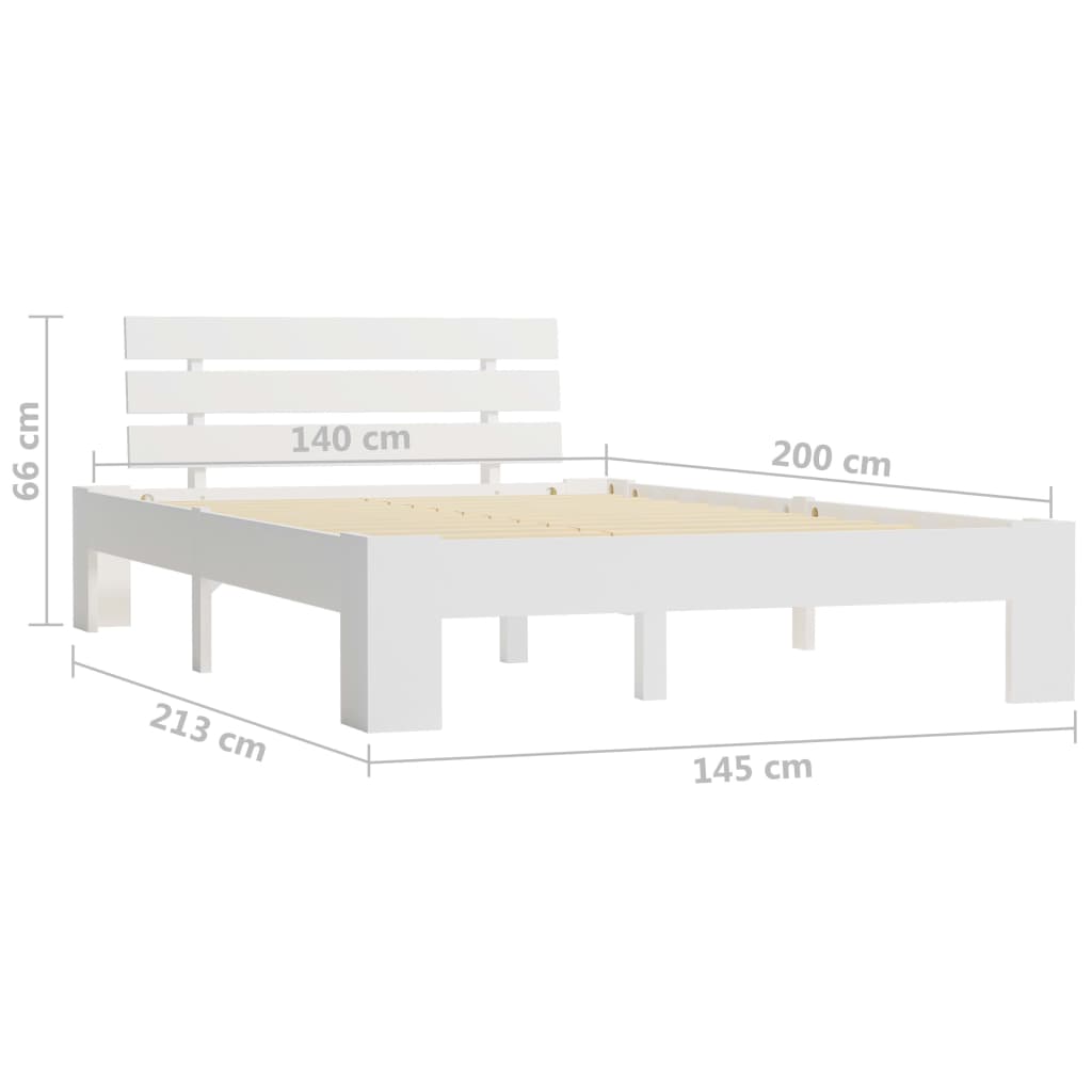 Giroletto senza Materasso Bianco 140x200 cm Legno Massello Pino | homemem39