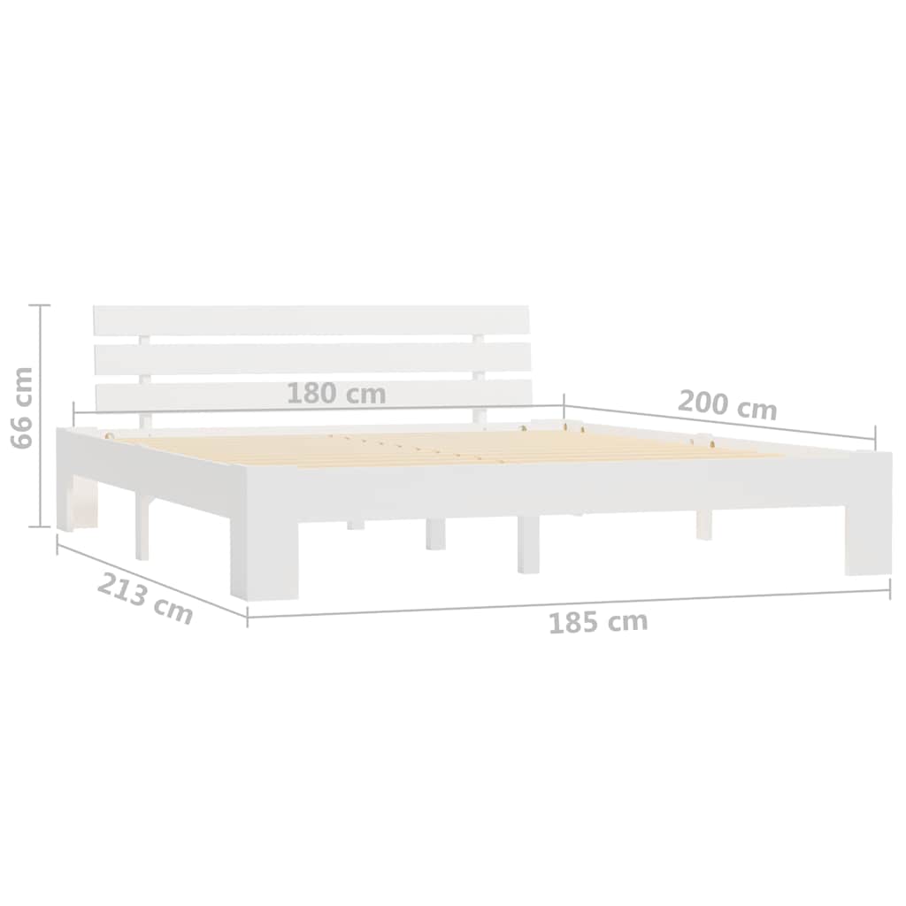 Giroletto senza Materasso Bianco 180x200 cm Legno Massello Pino | homemem39