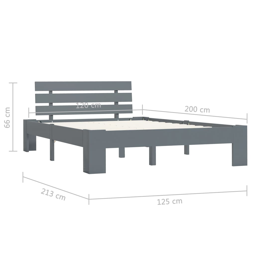 Giroletto senza Materasso Grigio 100x200 cm in Legno di Pino | homemem39