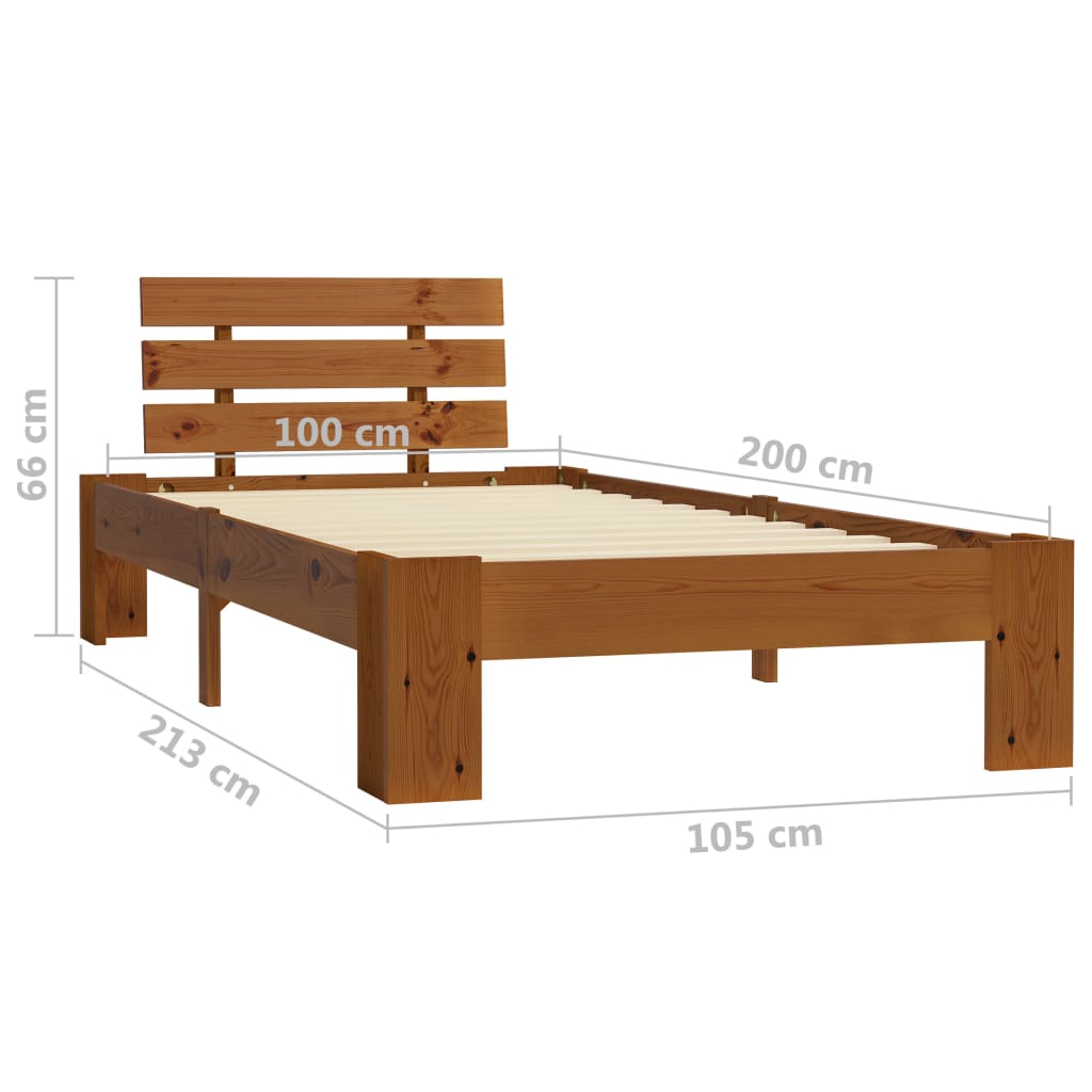 Giroletto Marrone in Legno Massello di Pino 100x200 cm | homemem39