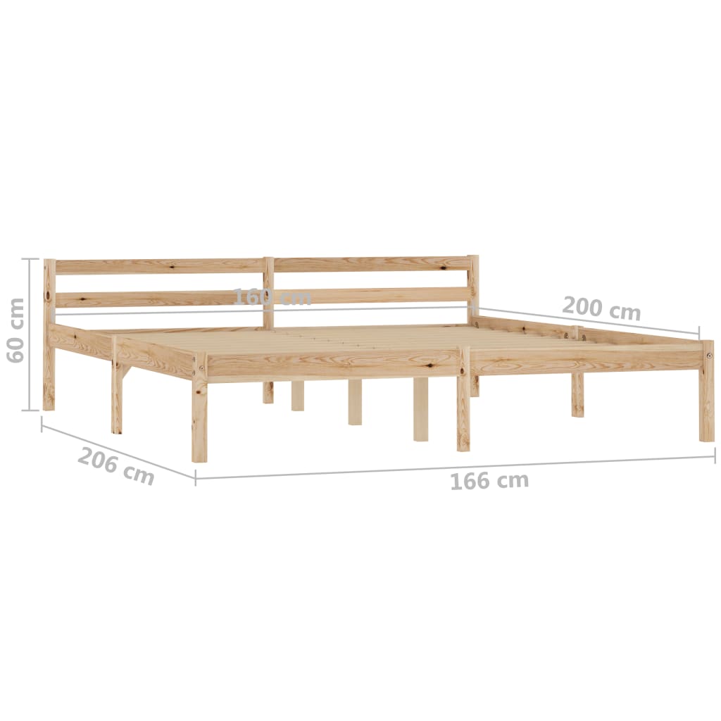 Giroletto senza Materasso 160x200 cm in Legno Massello di Pino | homemem39