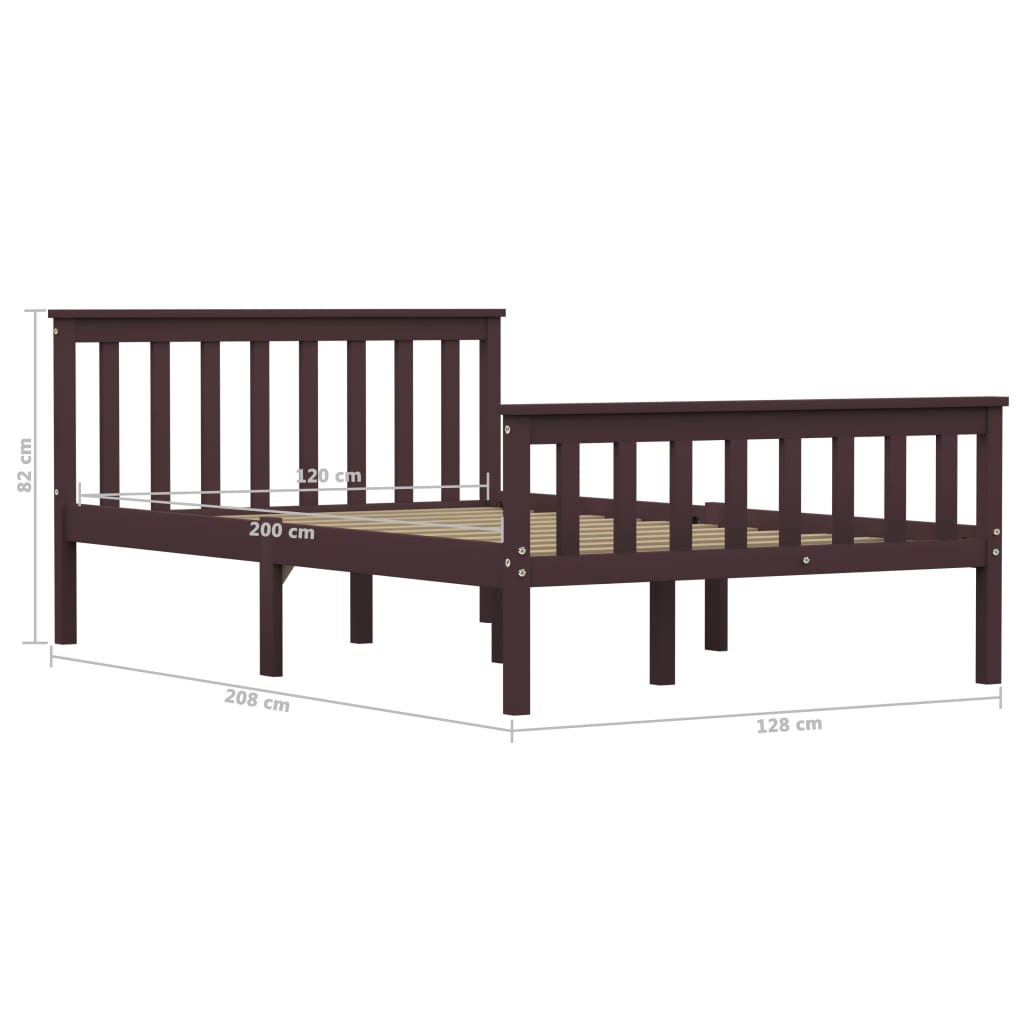 Giroletto senza Materasso Marrone Scuro 120x200 cm Legno Pino | homemem39