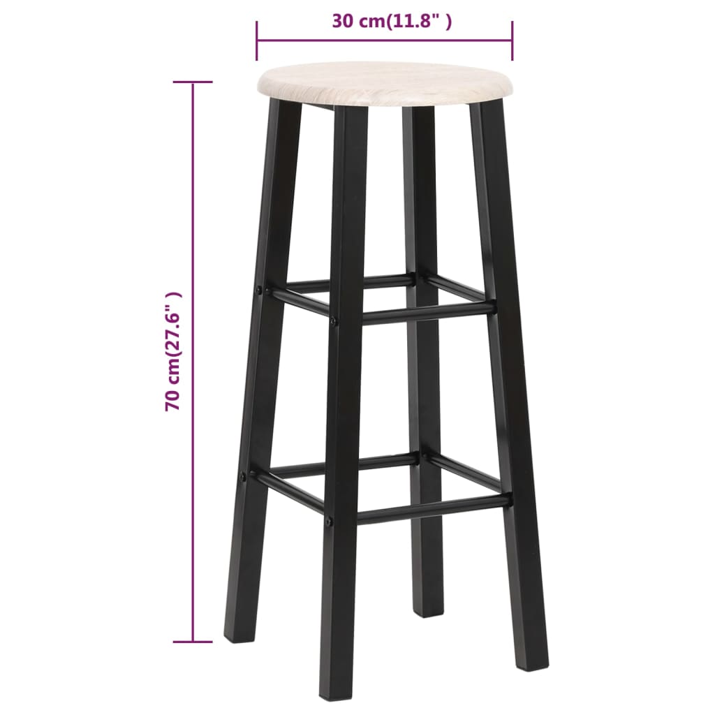 Sgabelli da Bar 2 pz Neri in MDF | homemem39