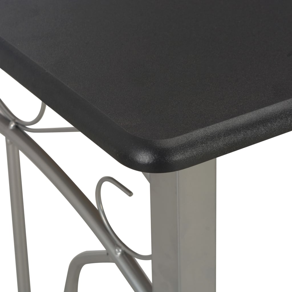Set da Bar 3 pz in Legno e Acciaio Nero - homemem39