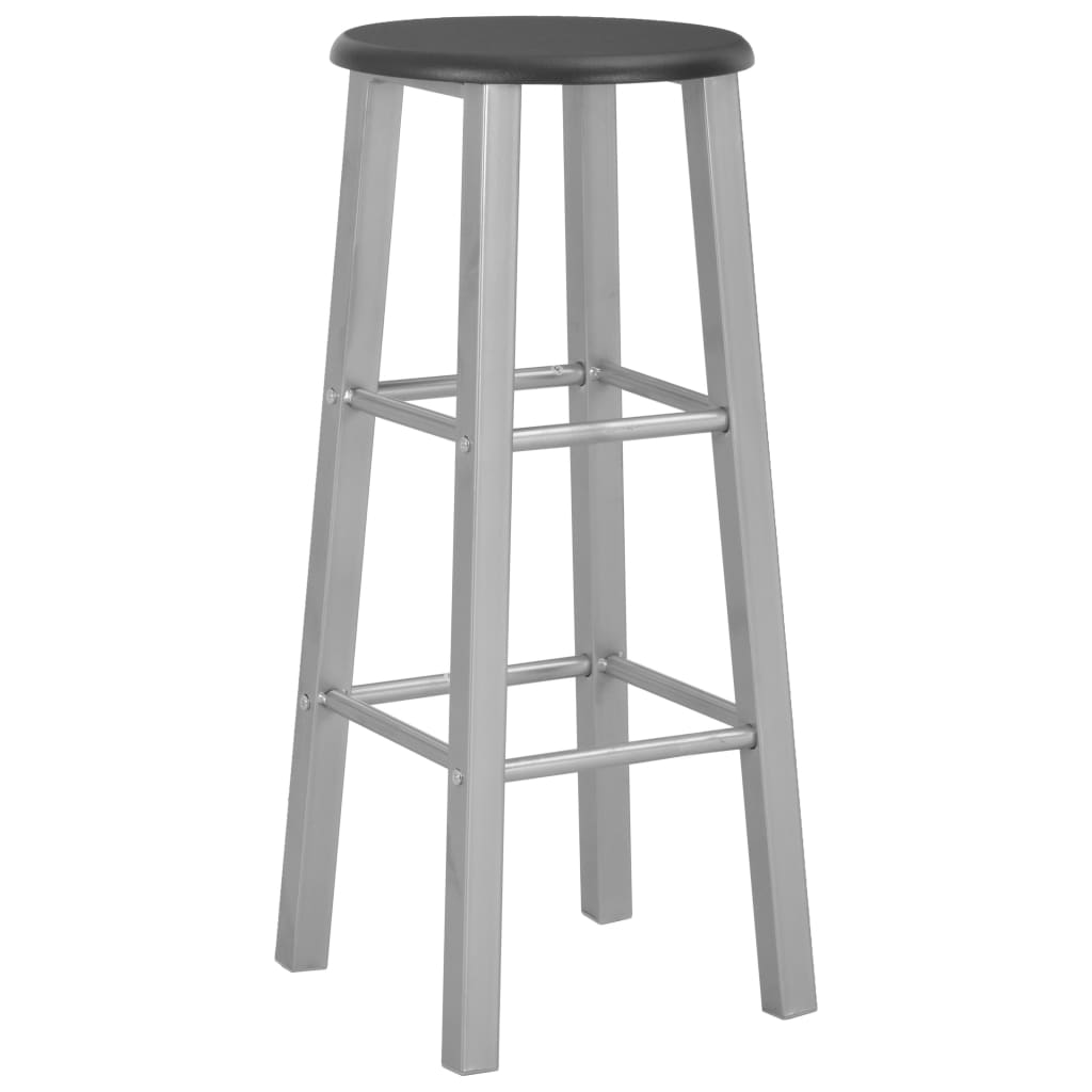 Set da Bar 3 pz in Legno e Acciaio Nero - homemem39