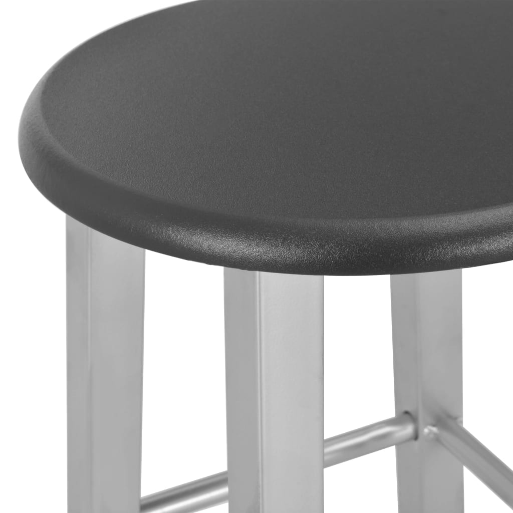 Set da Bar 3 pz in Legno e Acciaio Nero - homemem39