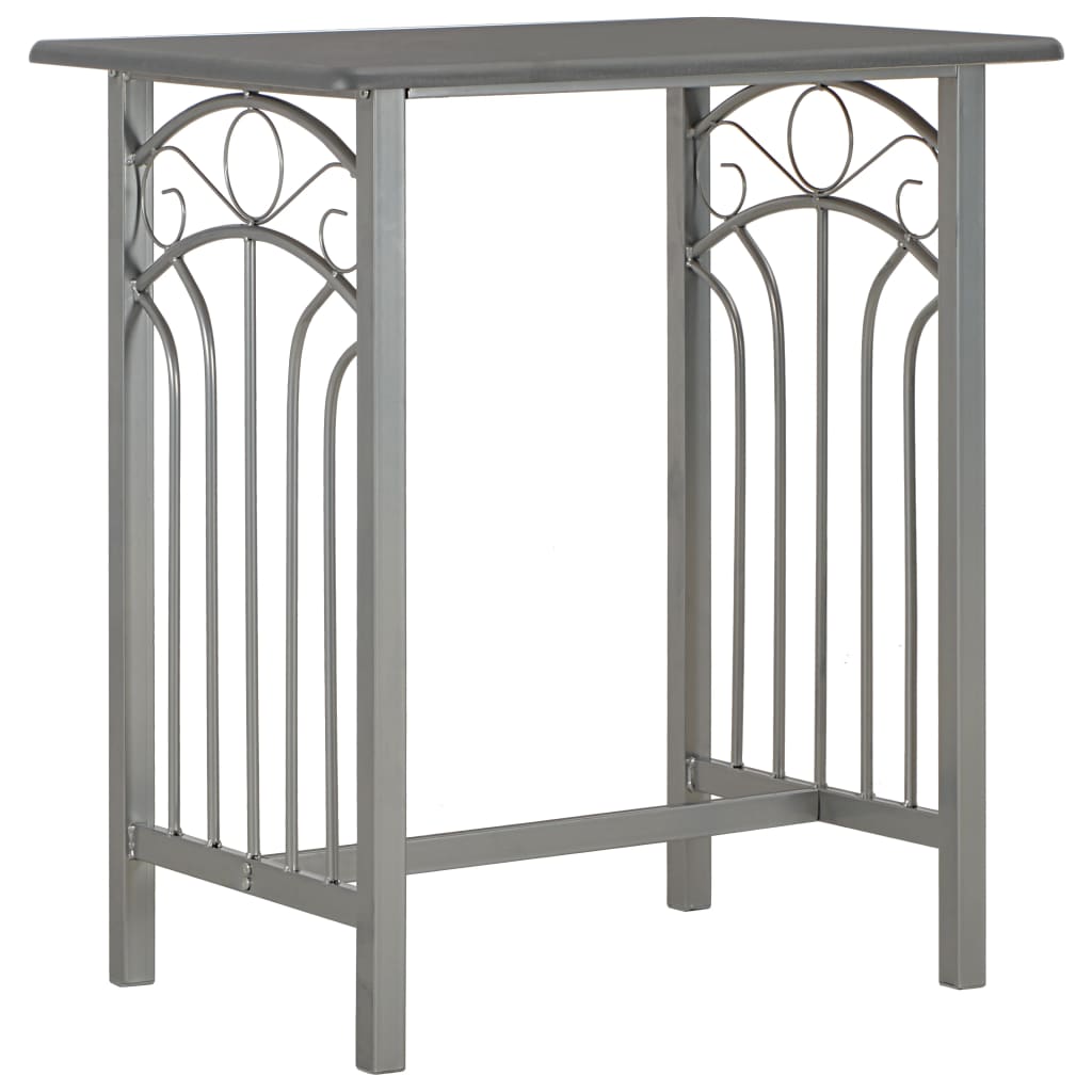 Set da Bar 3 pz in Legno e Acciaio Antracite - homemem39