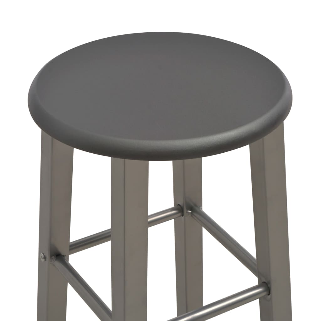 Set da Bar 3 pz in Legno e Acciaio Antracite - homemem39