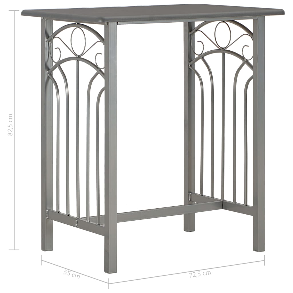 Set da Bar 3 pz in Legno e Acciaio Antracite - homemem39
