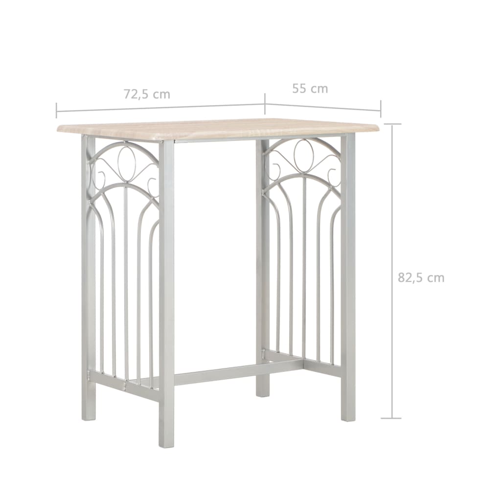 Set da Bar 3 pz in Legno e Acciaio - homemem39