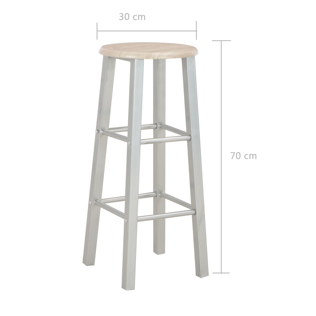 Set da Bar 3 pz in Legno e Acciaio - homemem39