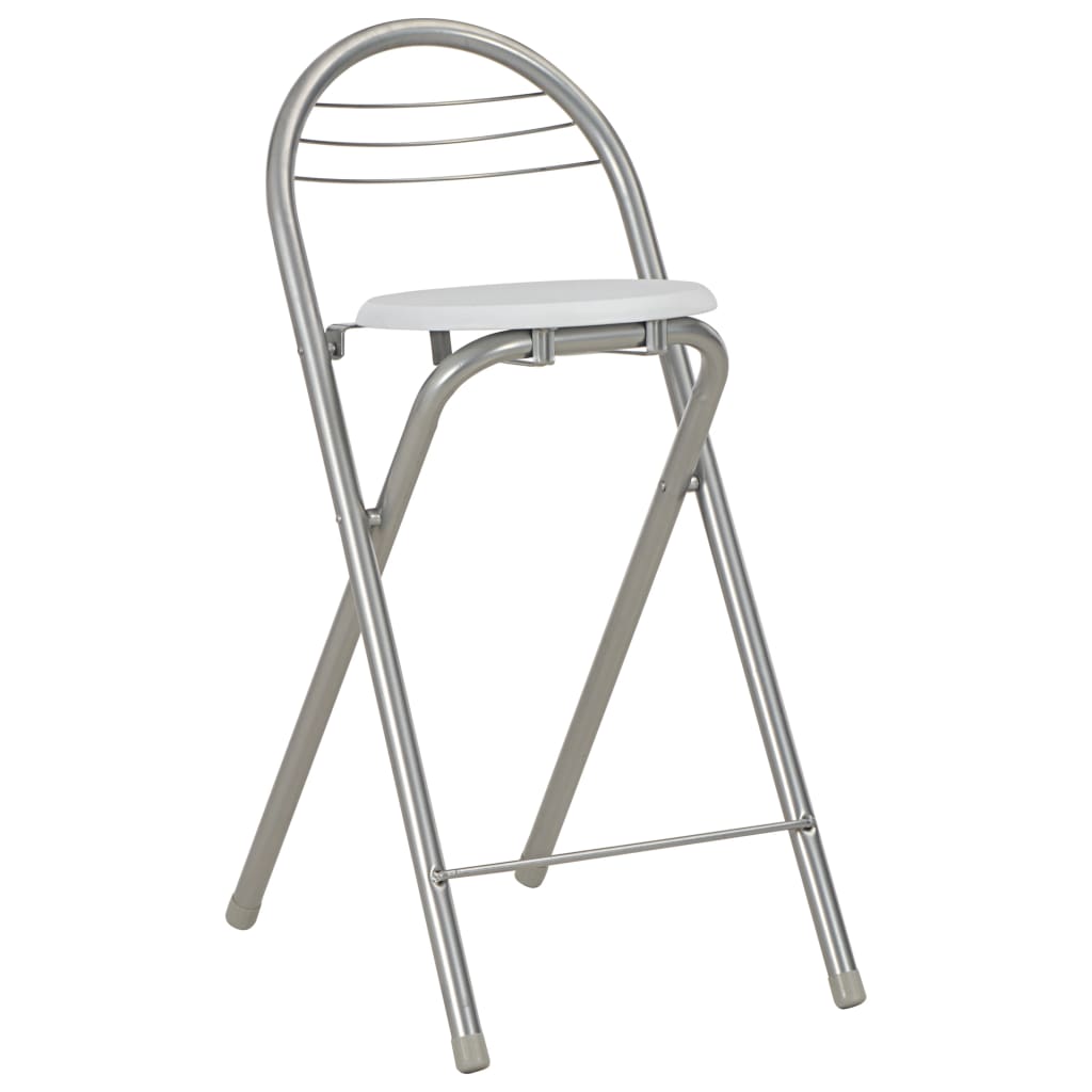 Set da Bar 3 pz con Mensole in Legno e Acciaio Bianco - homemem39