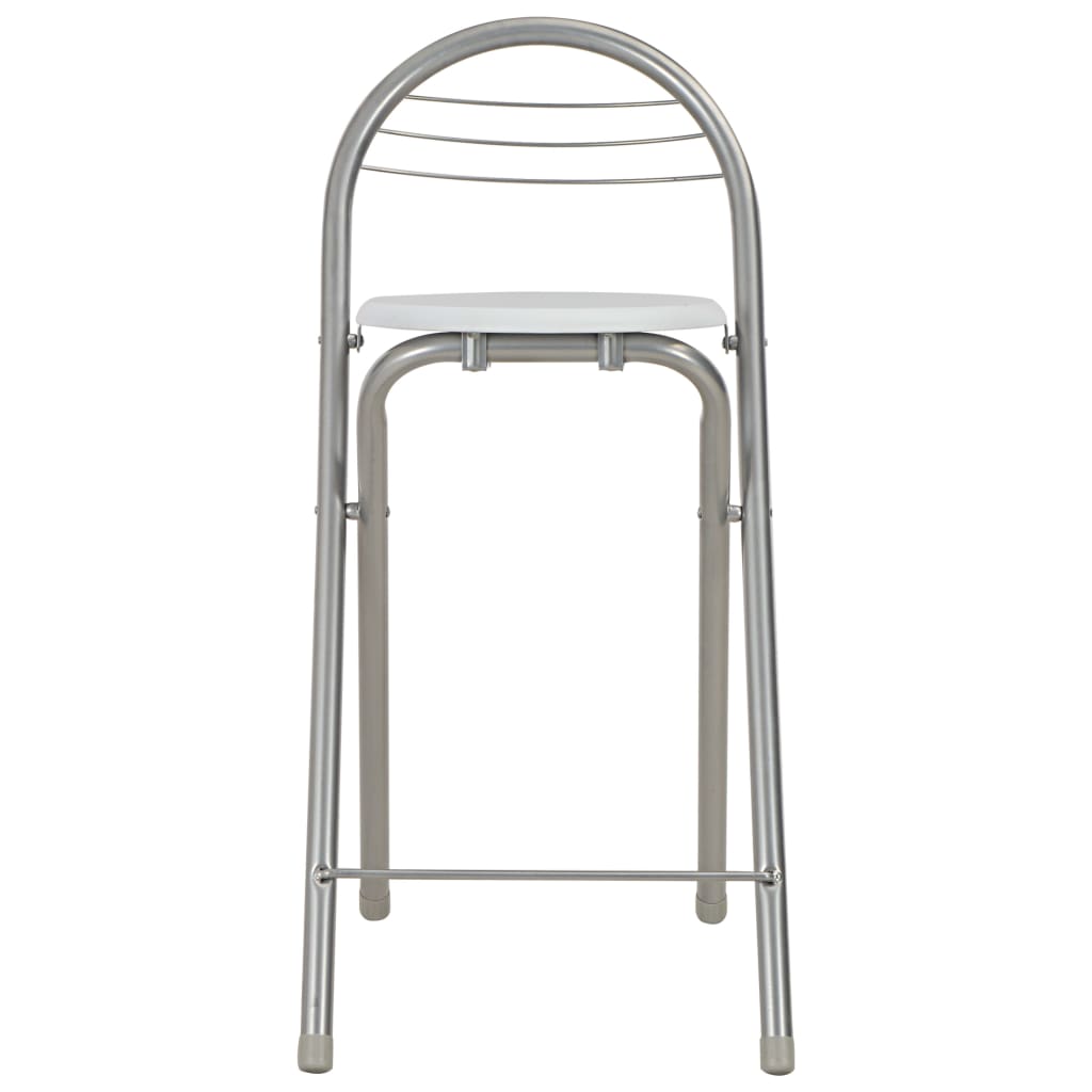 Set da Bar 3 pz con Mensole in Legno e Acciaio Bianco - homemem39