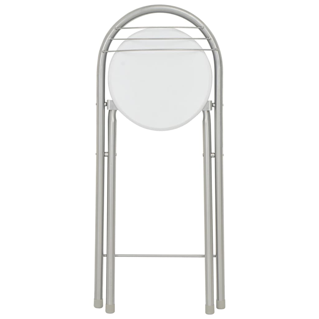 Set da Bar 3 pz con Mensole in Legno e Acciaio Bianco - homemem39