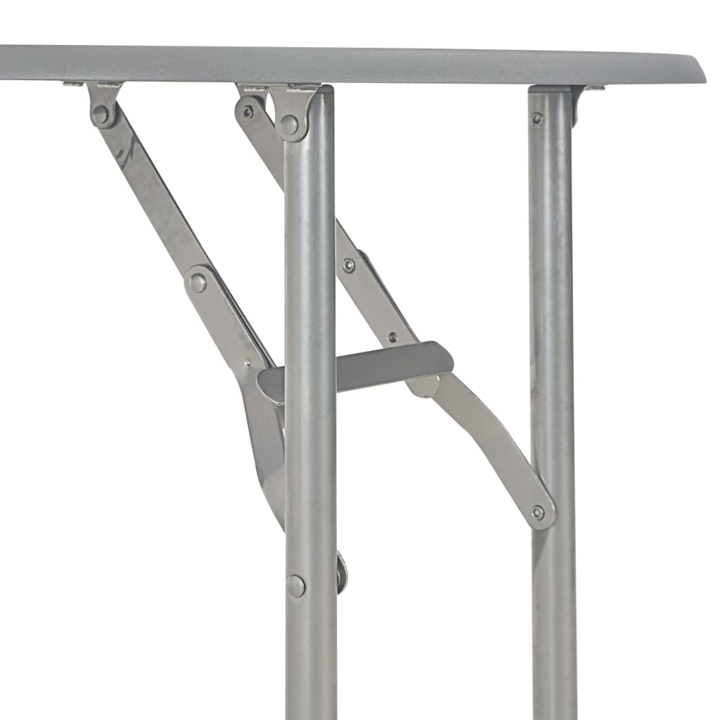 Set Tavolo e Sedie Pieghevoli Scaffale 3 pz MDF Acciaio Grigio - homemem39