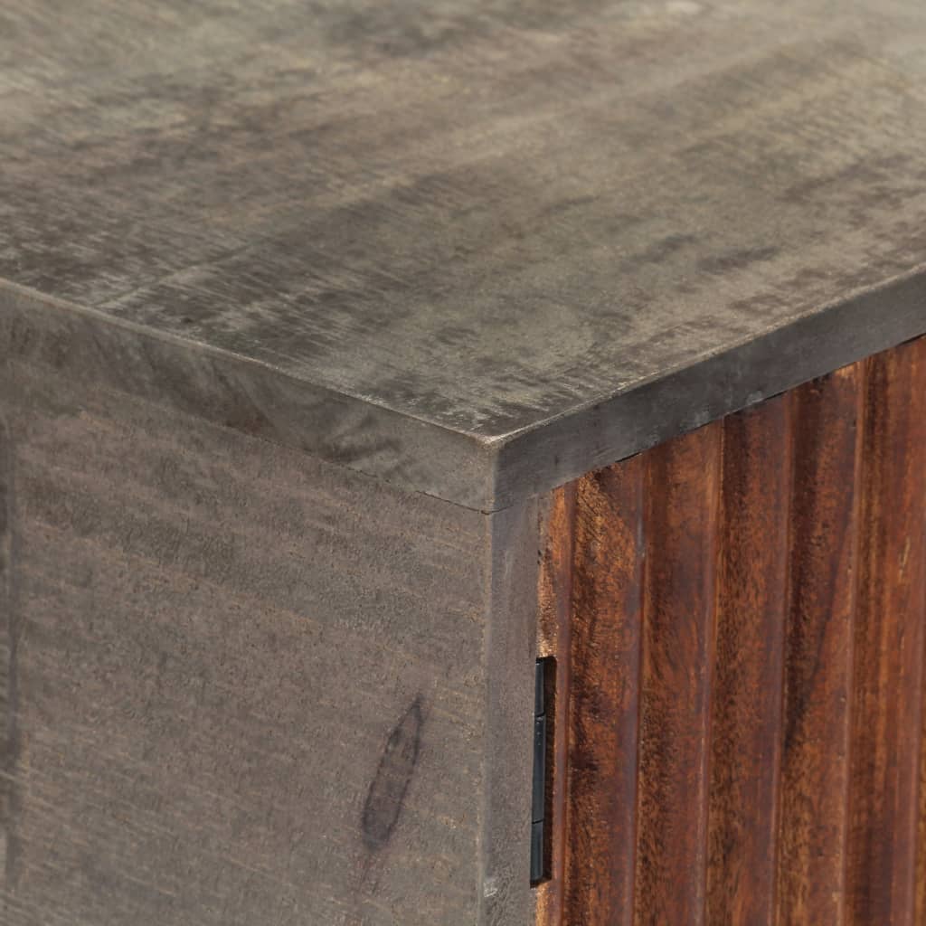 Tavolo Consolle Grigio 120x35x75 cm in Massello di Mango Grezzo - homemem39