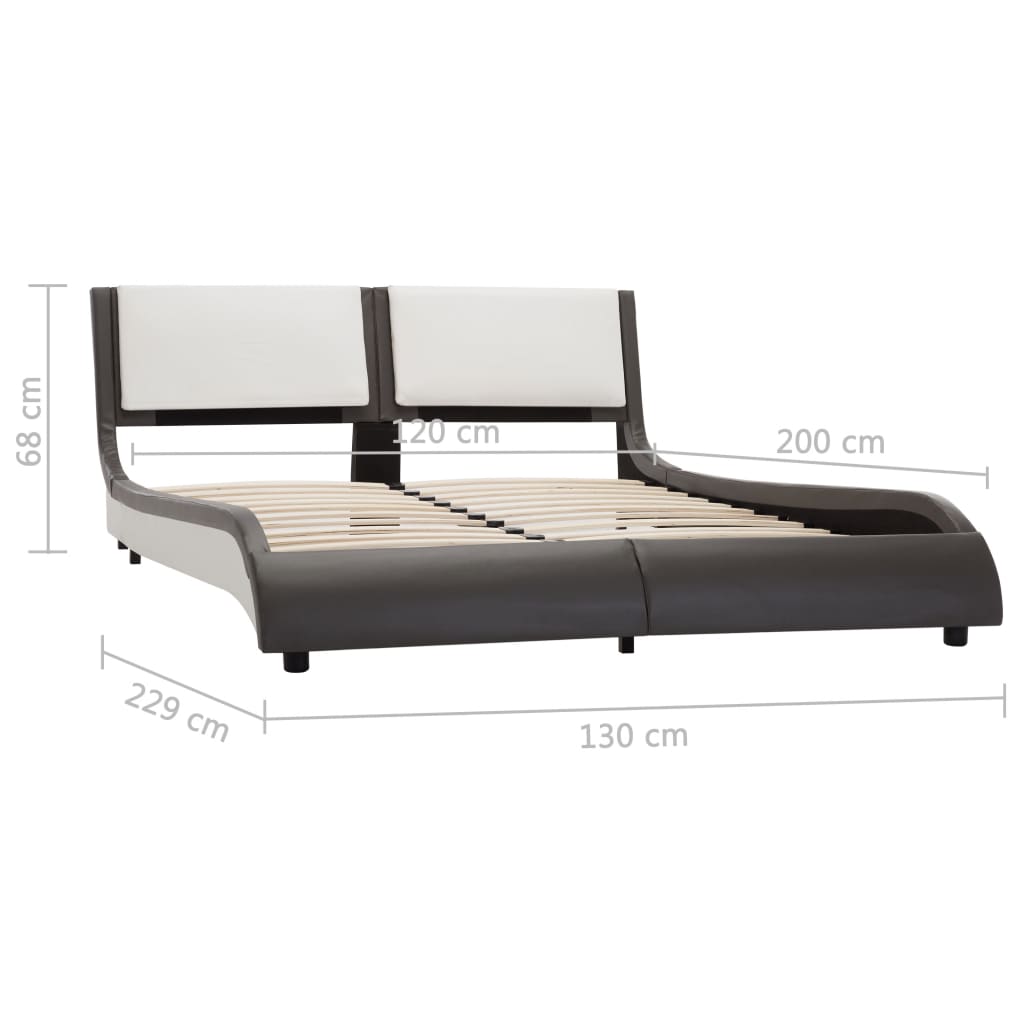 Struttura letto con LED senza materasso grigio e bianco 120x190 cm | homemem39