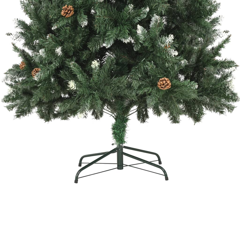 Albero di Natale Artificiale Pigne e Brillantini Bianchi 210 cm - homemem39