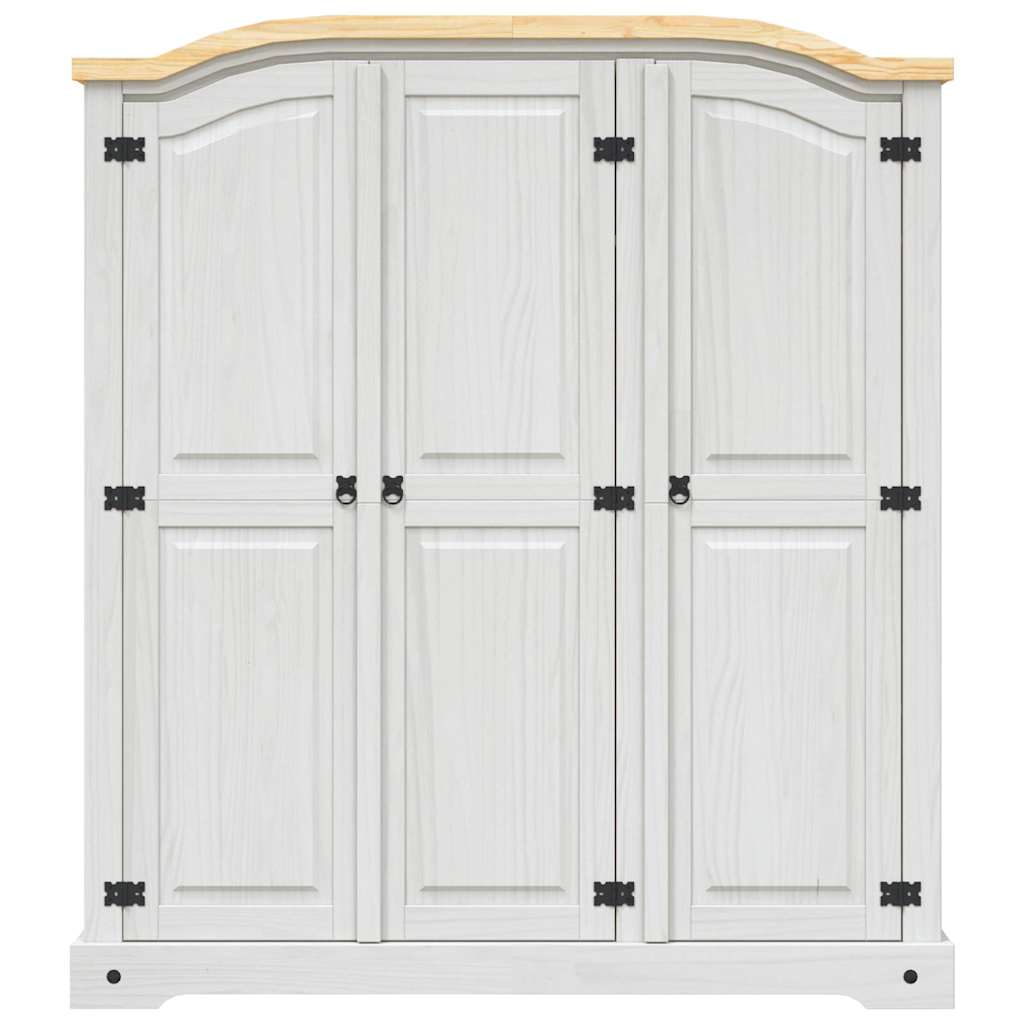 vidaXL Armadio in Legno di Pino Messicano Corona 3 Ante Bianco - homemem39