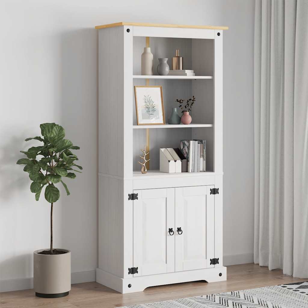 Credenza in Legno di Pino Messicano Corona Bianco 80x40x170 cm - homemem39