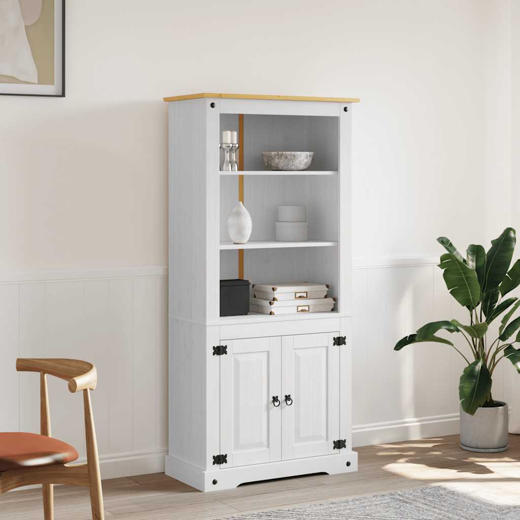 Credenza in Legno di Pino Messicano Corona Bianco 80x40x170 cm - homemem39