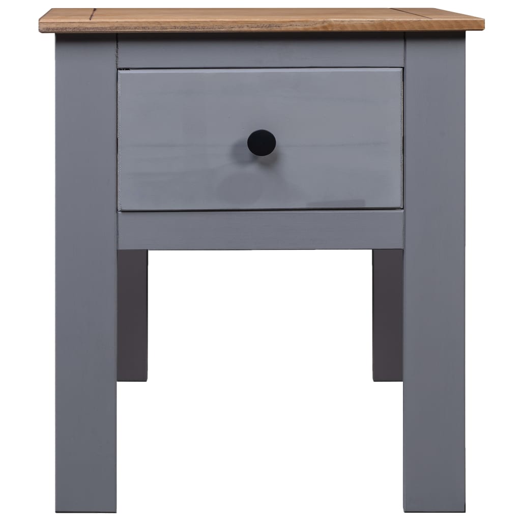 Comodino Grigio 46x40x57 cm in Legno di Pino Panama Range - homemem39