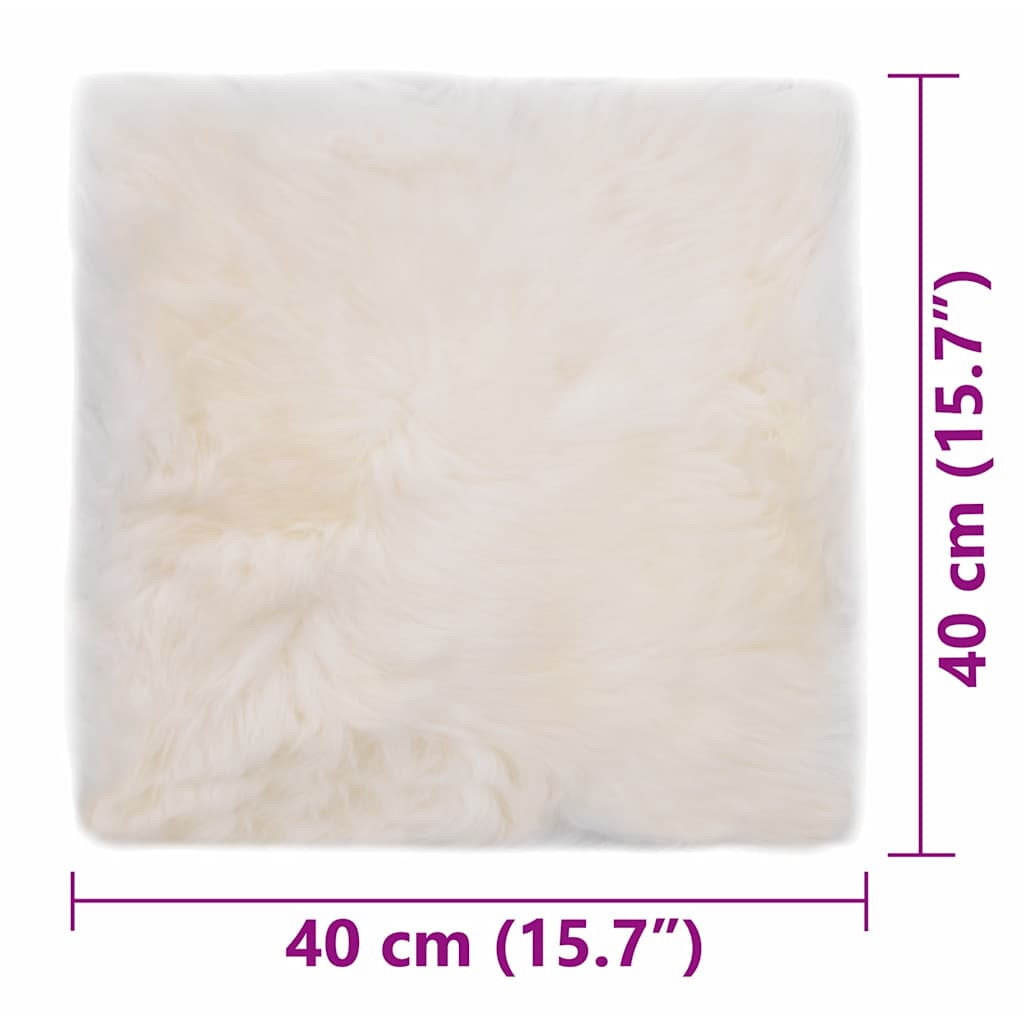 Cuscini per Sedie 2 pz Bianco 40x40cm in Vera Pelle di Montone | homemem39