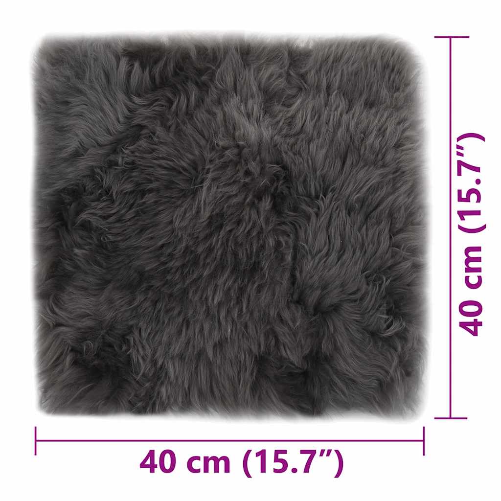 Cuscini Sedie 2 pz Grigio Chiaro 40x40cm Vera Pelle di Montone | homemem39