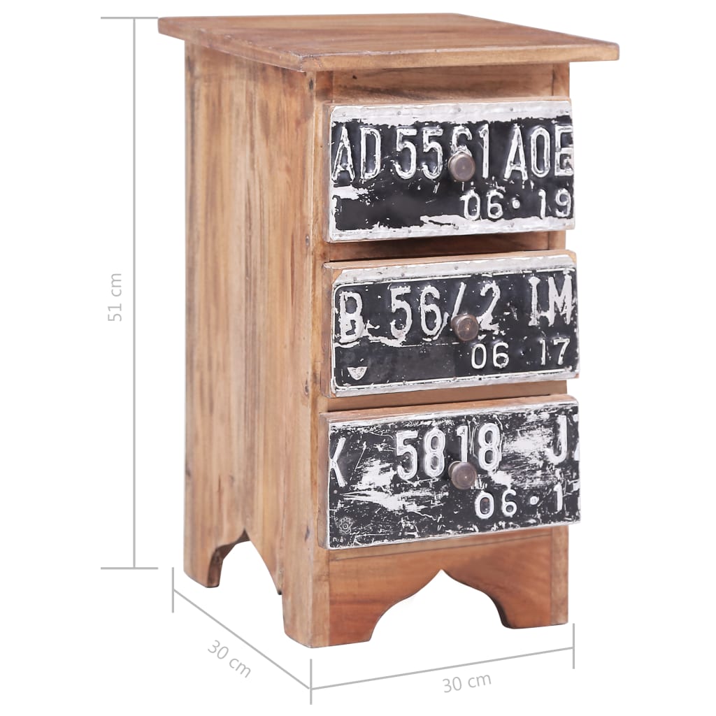 Comodino 30x30x51 cm in Legno Massello di Mogano | homemem39