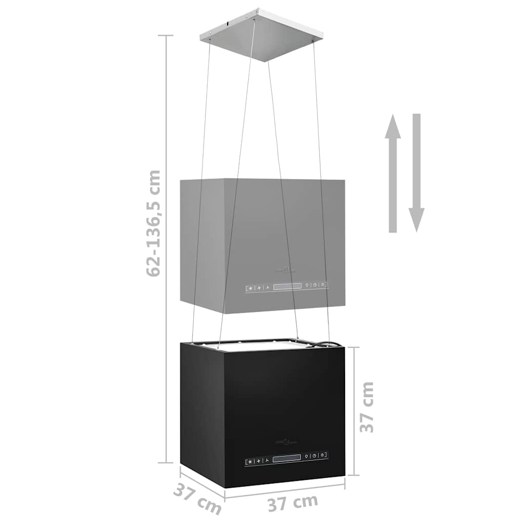 Cappa da Cucina ad Isola Sospesa LCD Sensore 37 cm in Acciaio | homemem39