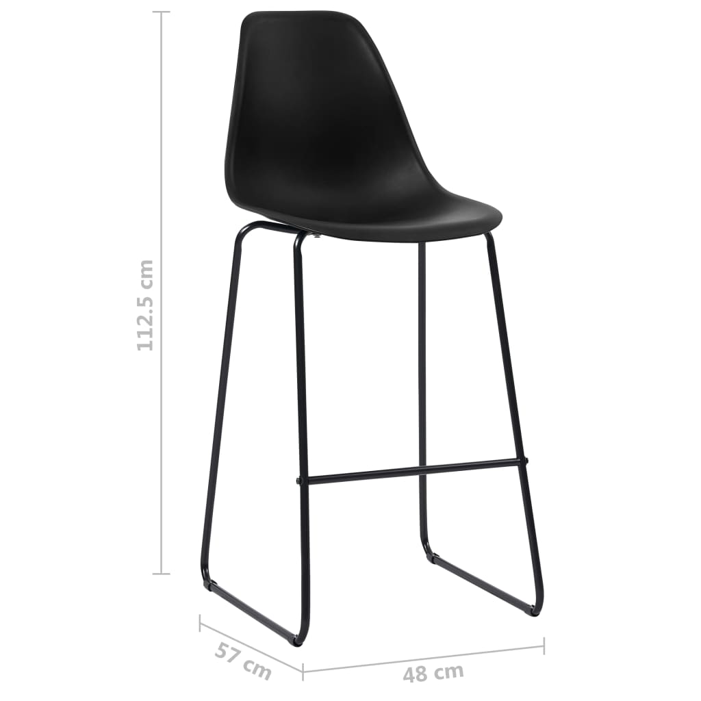 Sedie da Bar 4 pz Nere in Plastica - homemem39