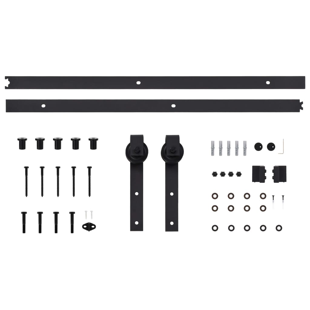 Kit di Binari per Porte Scorrevoli SKIEN 183 cm Acciaio Nero - homemem39